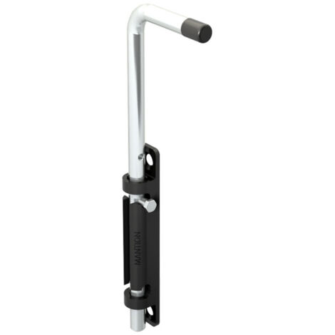 Riegel für Schiebetore, verstärkt, auf schmaler 2-Loch Anschraubplatte 23 mm, Höhe 300 mm, Durchmesser 14 mm, Tore bis 80 kg