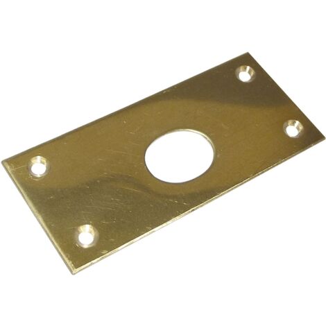 Riegelschließblech gerade, mit ovalem Loch, 78 x 34 mm, Messing blank Schliessblech