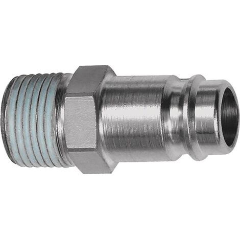 RIEGLER 107457 Stecknippel  Stahl gehärtet/vern. Stecker DN 10 Außengewinde R 1/