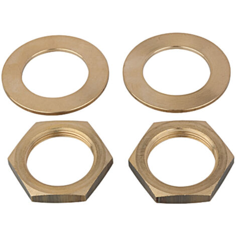 Riegler 2 Muttern M28x1,5 und 2 Scheiben für Druckregler für Wasser, G 1/2