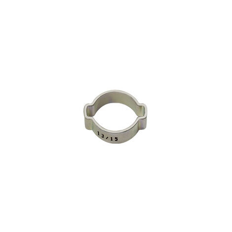 Riegler 2-Ohr-Schl.klemme, Stahl glanzv. (W1), Spannbe. 14-17 mm, 7,0 mm