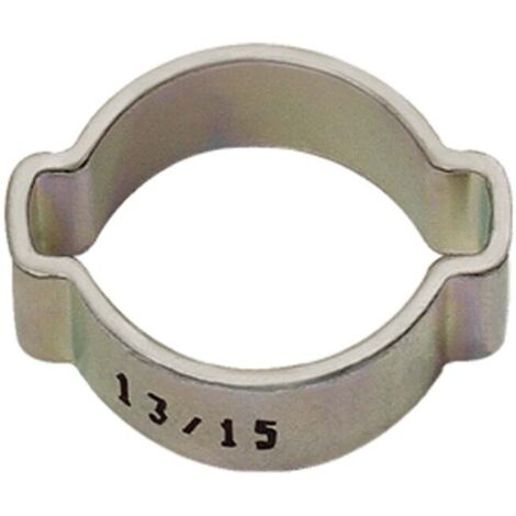 Riegler 2-Ohr-Schl.klemme, Stahl glanzv. (W1), Spannbe. 31-34 mm, 9,5 mm