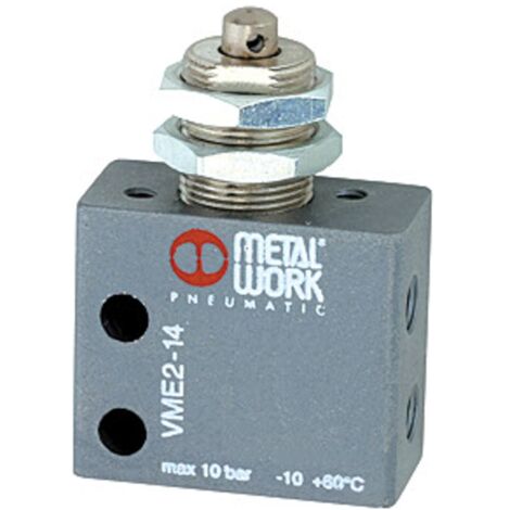 Riegler 3/2-Miniventil, mech., Stößel, Schalttafeleinbau, NC, M5 seitl.