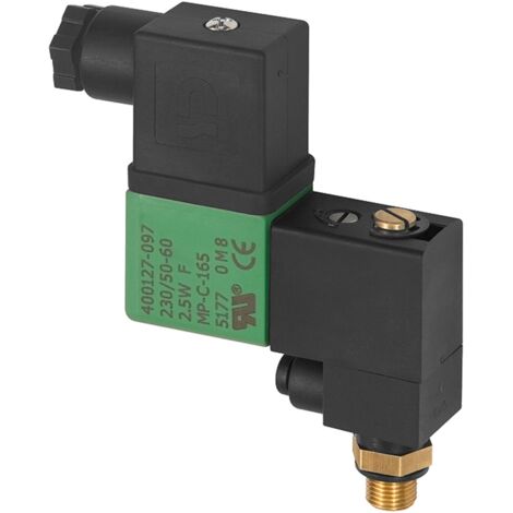 Riegler 3/2-Wege-Magnetventil, Banjo, NC, 24 DC, G 1/8 AG, PN 10 bar