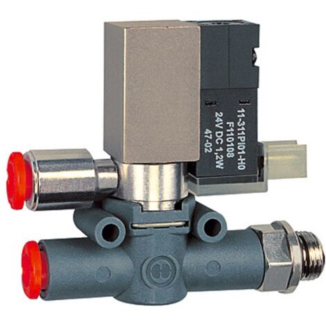 Riegler 3/2-Wege-Magnetventil, geführte Entl. Schl.-Gew. G1/8 Schl.6 NC