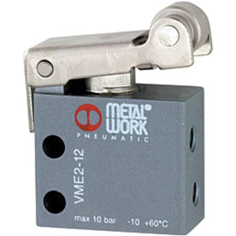 Riegler 3/2-Wege-Miniaturventil, mechanisch, Rollenhebel, NO, M5 seitlich