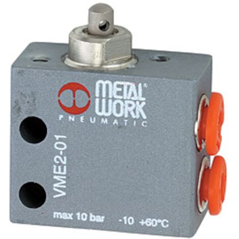 Riegler 3/2-Wege-Miniaturventil, mechanisch, Stößel, NC, M5 seitlich