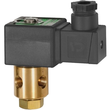 Riegler 3/2-Wege-MV., MS, NC, direktg. 24 V DC, NBR, Rp 1/8, PN 0-7 bar