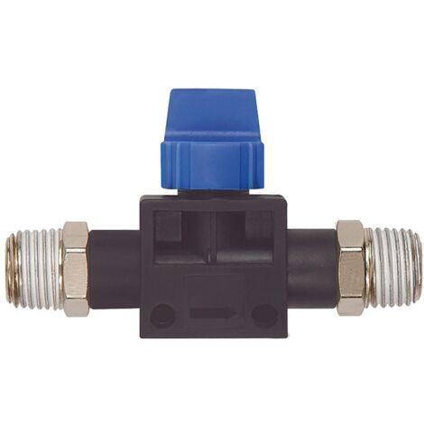 Riegler 3/2-Wegeventil »Blaue Serie«,AG/AG R 1/8, Gewindebeschichtung
