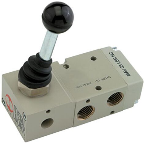 Riegler 3/2-Wegeventil, man. 90° Hebel bistabil G 1/2