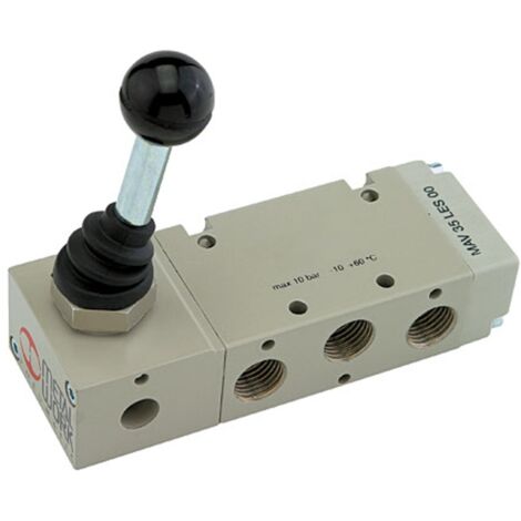 Riegler 5/2-Wegeventil, man. 90° Hebel monostabil G 1/2