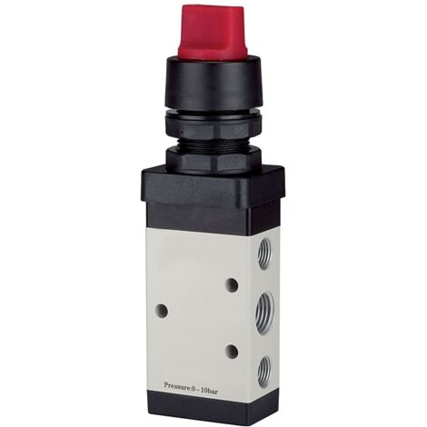 Riegler 5/2-Wegeventil, manuell »M5«, Drehhebel k., monostabil, G1/4, rot