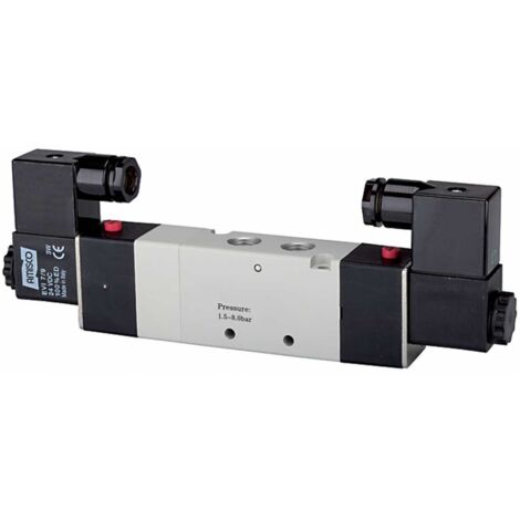 Riegler 5/3-Wegeventil elektropneum. Mitte bel., G 1/4, 24VDC, 950l/min