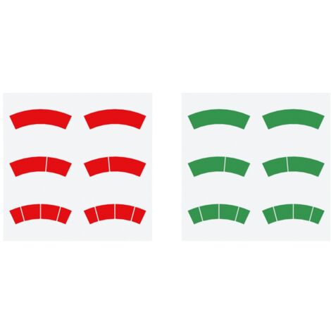 Riegler Aufkleber-Set, rote und grüne Kreisbögen, Ø -100, für Manometer