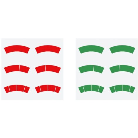 Riegler Aufkleber-Set, rote und grüne Kreisbögen, Ø-63, für Manometer