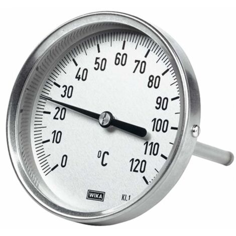 Riegler Bimetallthermom., hochw. Ausf., L1=100/L2=80, Ø 63, 0°C bis 160°C