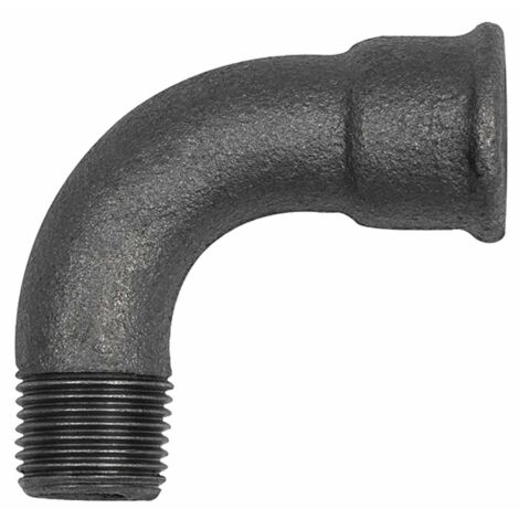 Riegler Bogen 1, 90°, lang, Rp 3/4 i., R 3/4 a., Temperguss schwarz