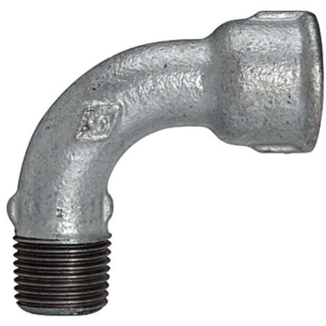 Riegler Bogen 1, lang, 90°, IG/AG, Rp/R 1/2, schw. Temperguss feuerverz.