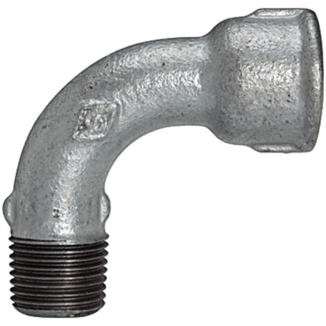 Riegler Bogen 1, lang, 90°, IG/AG, Rp/R 3/8, schw. Temperguss feuerverz.