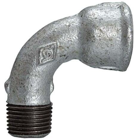 Riegler Bogen 1a, kurz, 90°, IG/AG, Rp/R 1, schwarzer Temperguss