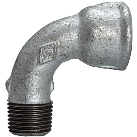 Riegler Bogen 1a, kurz, 90°, IG/AG, Rp/R 2, schwarzer Temperguss