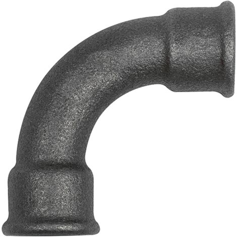 Riegler Bogen 2, 90°, lang, Rp 1 1/2 i., Rp 1 1/2 i., Temperguss schwarz