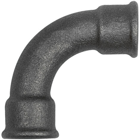 Riegler Bogen 2, 90°, lang, Rp 3/8 i., Rp 3/8 i., Temperguss schwarz