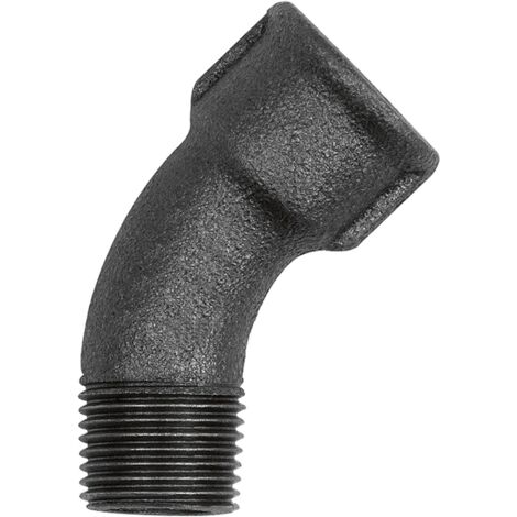 Riegler Bogen 40, 45°, Rp 1/4 i., R 1/4 a., Temperguss schwarz