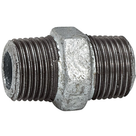 Riegler Doppelgewindenippel 280 AG/AG R 3/8 Temperguss schwarz feuerverz.