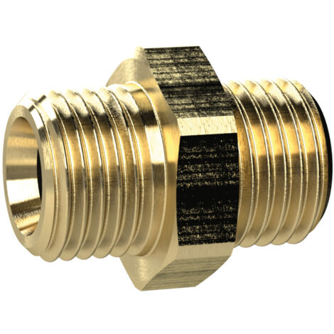 Riegler Doppelgewindenippel, G 3/8 a., G 3/8 a., SW 19, Messing