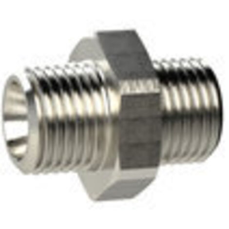 Riegler Doppelgewindenippel, metrisch, M5 a., M3 a., SW 7, MS vern.