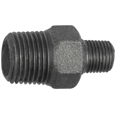 Riegler Doppelgew.nippel 245 red., R 3/4 a., R 3/8 a., Temperguss schwarz