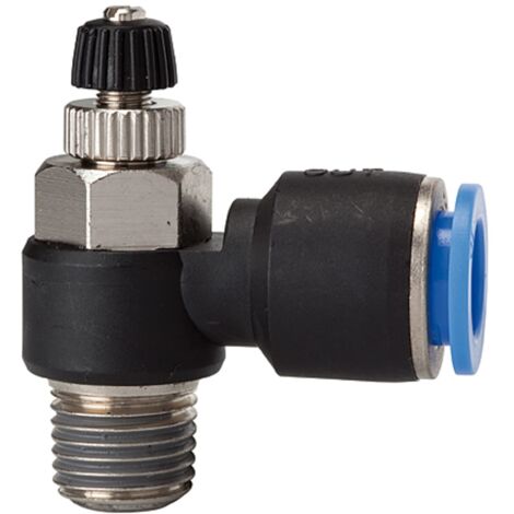 Riegler Drosselrückschlagventil »Blaue Serie«, Abluftdros., R1/2 a. Ø10mm
