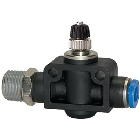 Riegler Drosselrückschlagventil »Blaue Serie«, gerade, R 1/8 a. G-S Ø 4mm