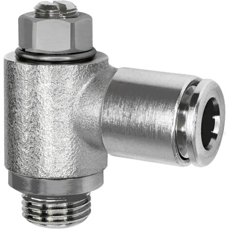 Riegler Drosselrückschlagventil, Zuluft, G 1/4, Steckverbindung 6, Schlitzschraube