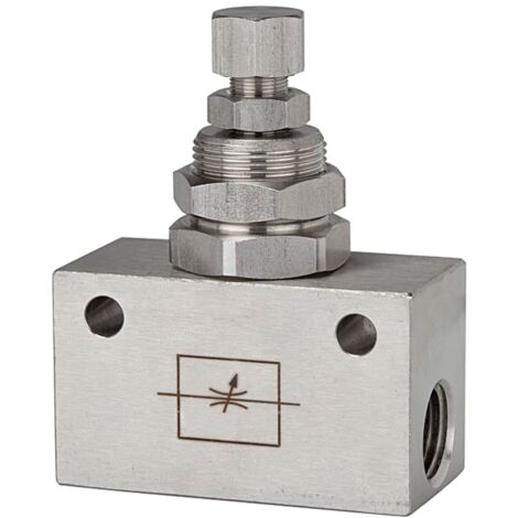 Riegler Drosselventil, Blockform, Edelstahl 1.4404, G 1/4, PN max. 10 bar
