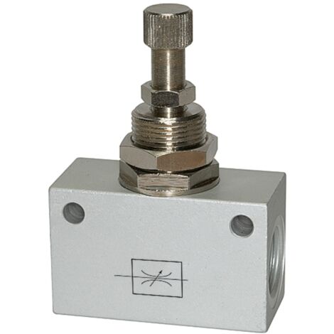 Riegler Drosselventil, in Blockform, Alu eloxiert, G 1/8, PN max. 10 bar