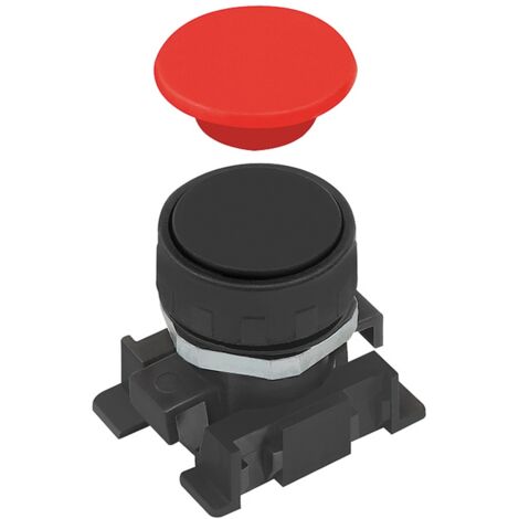 Riegler Druckknopf mit roter und schwarzer Scheibe, monostabil