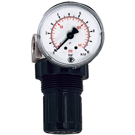 Riegler Druckregler für Wasser, inkl. Mano, G 1/4, 0,2-6 bar, PE max. 25