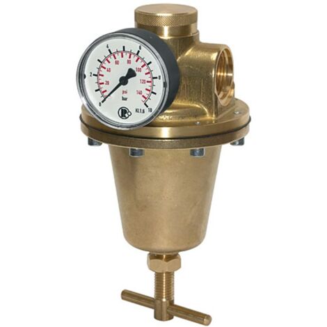 Riegler Druckregler für Wasser, inkl. Manometer, G 1, 0,5 - 10 bar