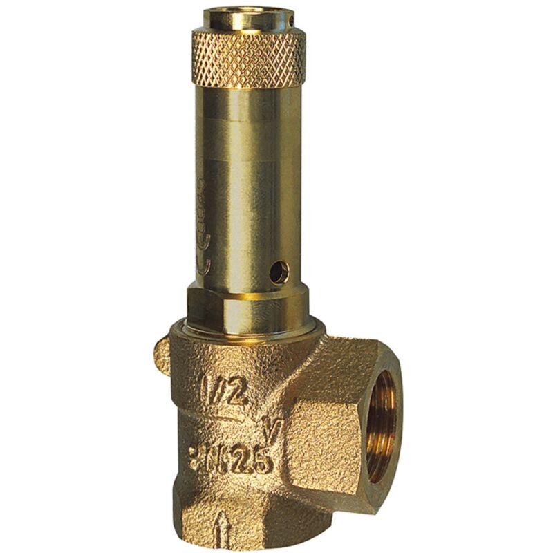 Eck-Sicherheitsventil, Flüssigkeiten, g 1/2, Ansprechdruck 5 bar - Riegler
