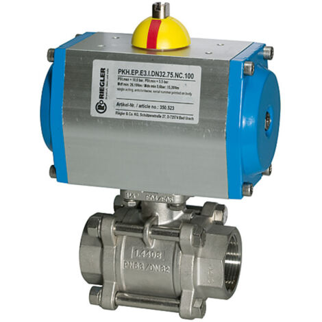 Riegler ES-Kuha, pneumat. Stellantrieb, einfachwirkend, Rp 1 1/2, DN 40