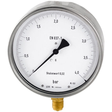 Riegler Feinmessmanometer, G 1/2 radial unten, 0 - 10,0 bar, Ã˜ 160, 1165