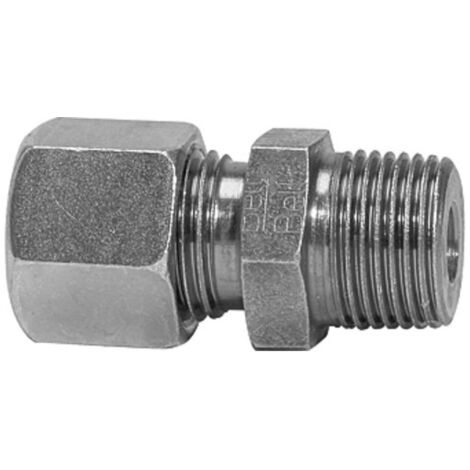Riegler Gerade Einschraubverschraubung, R 1/4 a., Rohr-Ã˜ 10, Stahl verz., V 30