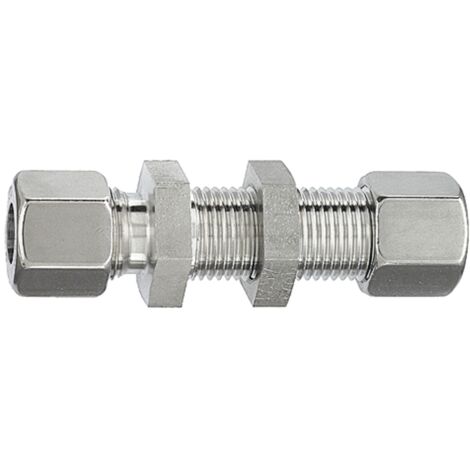 Riegler Gerade Schottverschraubung, Rohr-Außen-Ø 6 mm, Edelstahl 1.4571