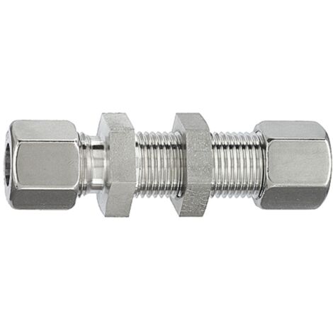 Riegler Gerade Schottverschraubung, Rohr-Außen-Ø 6 mm, Edelstahl 1.4571