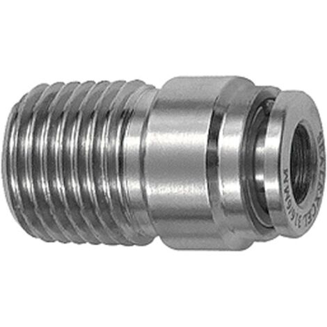 Riegler Gerade Steckverschr., rund, R 1/8 a., Schlauch Ø 8, ES 1.4404