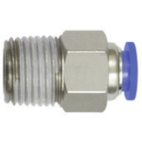 Riegler Gerade Steckverschraubung »Blaue Serie« mini, R 1/8 a., Schl.-Ø 6