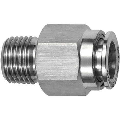 Riegler Gerade Steckverschraubung R 1/8 a., Schlauch-Außen-Ø 4, ES 1.4404