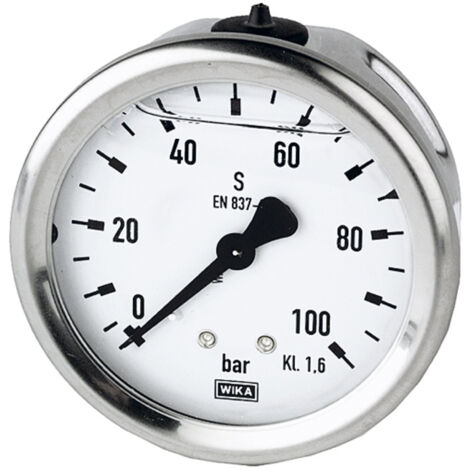 Riegler Glyzerinmano., CrNi-Stahl, G 1/4 hinten zentr., 0 - 40,0 bar, Ã˜63